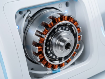 Compact frameless torque motor integrated into a medical device for high torque density and smooth motion.