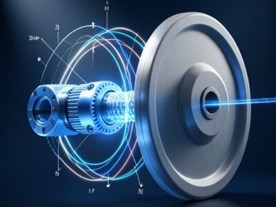 A technical visualization showing the relationship between motor inertia and load inertia in a motion control system.