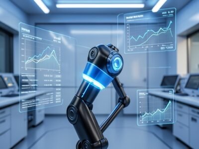 A conceptual image of a modular robotic joint being integrated into an automation system.
