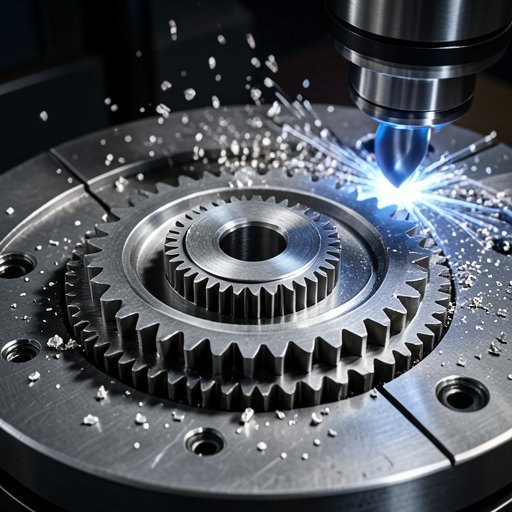 Cross-section of a high-rigidity planetary gearbox used in a CNC machine tool rotary table.