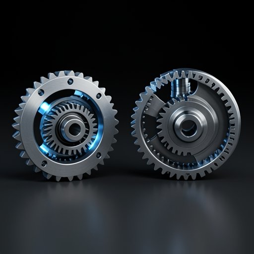 Detailed 3D view of precision gearbox technologies used in industrial robotics joints.