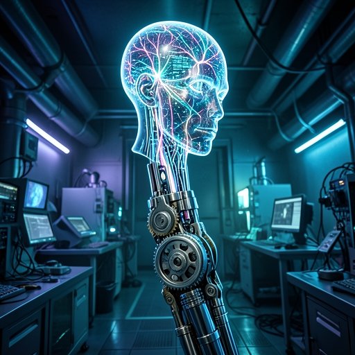Conceptual visualization of artificial intelligence intersecting with precision motion control in a robotic joint.