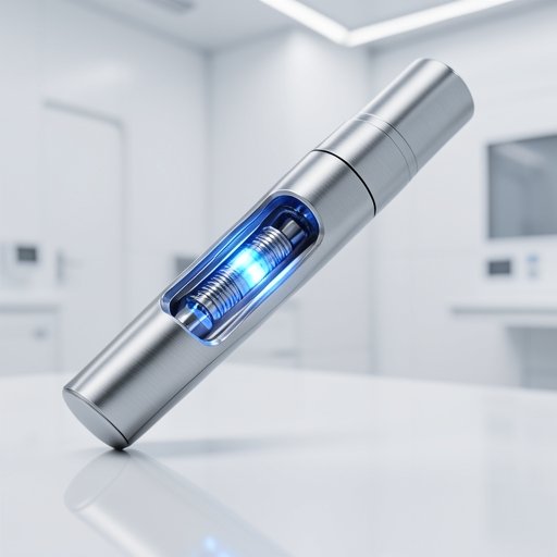 Cutaway view of a handheld surgical tool showing an integrated compact frameless motor for medical device miniaturization.