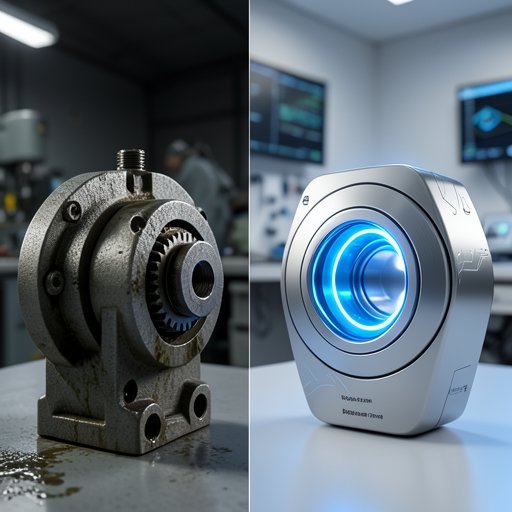 A visual comparison between a traditional mechanical cam indexer and a modern servo-driven hollow rotary actuator.