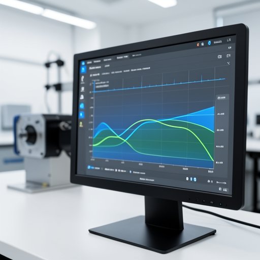 Software dashboard showing successful PID tuning graphs for a servo motor.