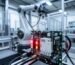 A servo drive safety terminal block highlighted for Safe Torque Off (STO) in an industrial automation control panel.